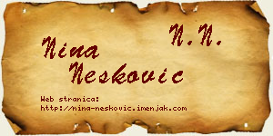 Nina Nešković vizit kartica